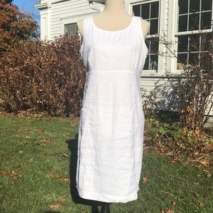 EUC Tahari White linen dress